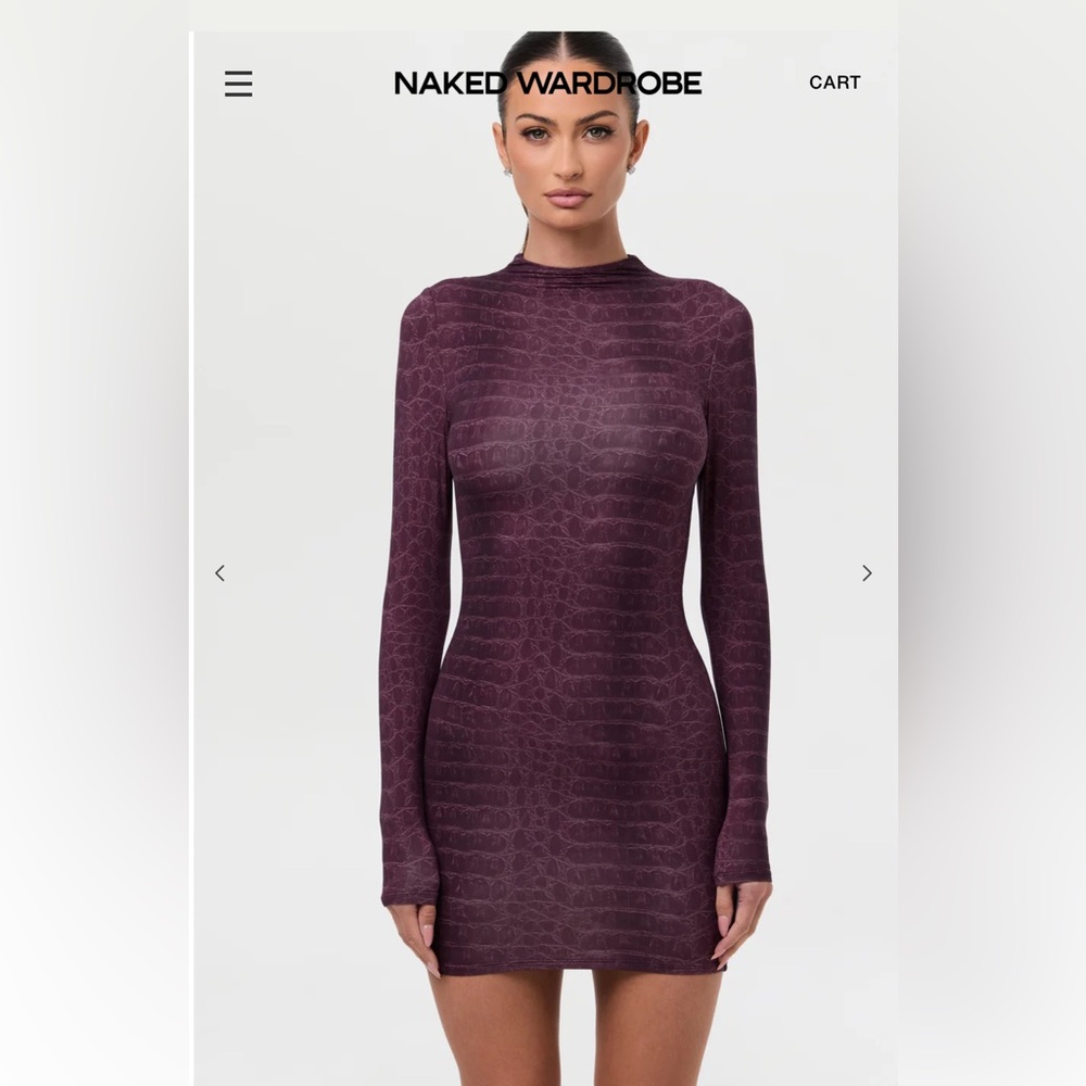 Naked Wardrobe Textured Plum Dress